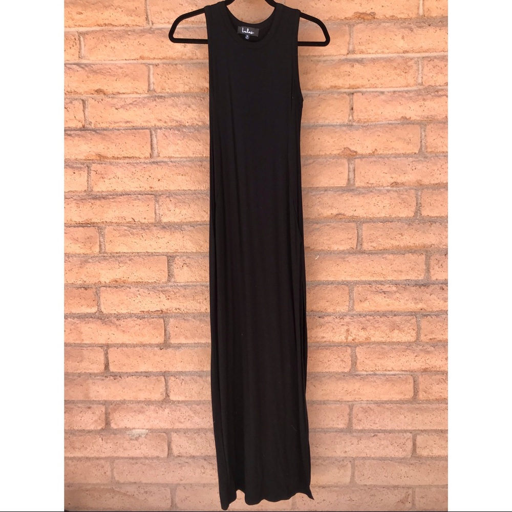 Shield and Sword Black Sleeveless Maxi Dress